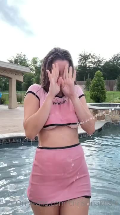 Christina Khalil Naked Pink Wet T-Shirt Pool Video Leaked