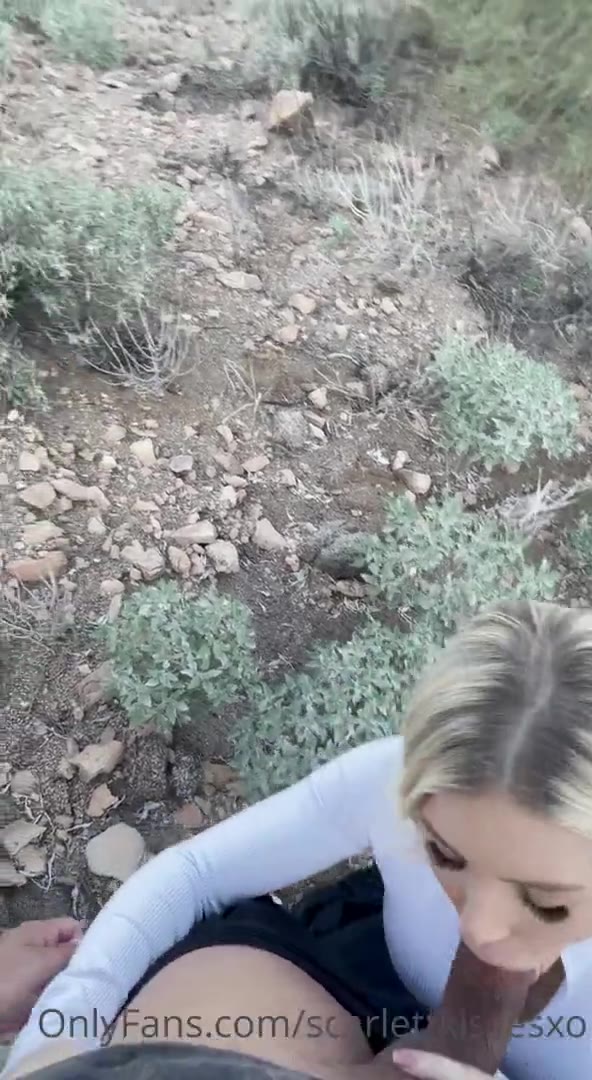 ScarlettKissesXO Outdoor Deepthroat Blowjob Video Leaked