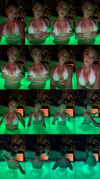 Breckie Hill Solo Titty Play In The Pool   Onlyfans Sextape