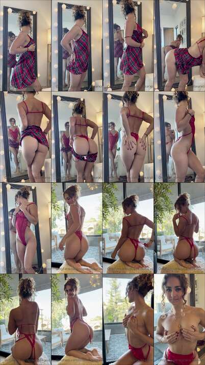 Claire Stone Topless Strip Red Lingerie PPV Video Leaked