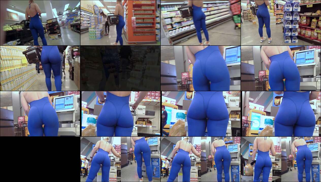 blue spandex booty video